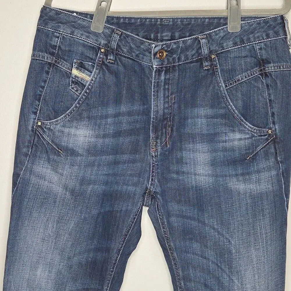 Diesel Women's Dark Blue Washed Flare Jeans